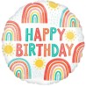 Foliowy Balony kolorowy z napis. "Happy Birthday". 17" - 43 cm / 1 szt. (zapakowany)
