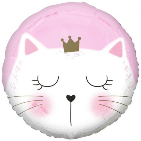 Foliowy Balony różowe z nadru. Kotek 18" - 46 cm / 1 szt.