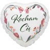 Foliowy Balony białe z napis. "Kocham Cię"(Serce). 18" - 46 cm / 1 szt.