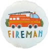 Foliowy Balony kolorowy z napis. "Fireman". 18" - 46 cm / 1 szt.