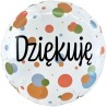 Foliowy Balony kolorowy z napis. "Dziękuję". 18" - 46 cm / 1 szt.