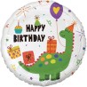 Foliowy Balony kolorowy z napis. "Happy Birthday". 18" - 46 cm / 1 szt.