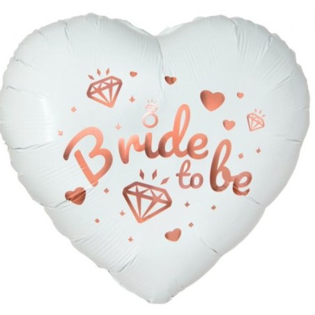 Foliowy Balony białe z napis. "Bride To Be"(Serce). 18" - 46 cm / 1 szt.