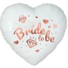 Foliowy Balony białe z napis. "Bride To Be"(Serce). 18" - 46 cm / 1 szt.