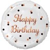 Foliowy Balony białe z napis. "Happy Birthday". 18" - 46 cm / 1 szt.