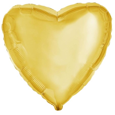 Foliowy Balony złoty w kształcie serca metalik. 9" - 23 cm / 1 szt.