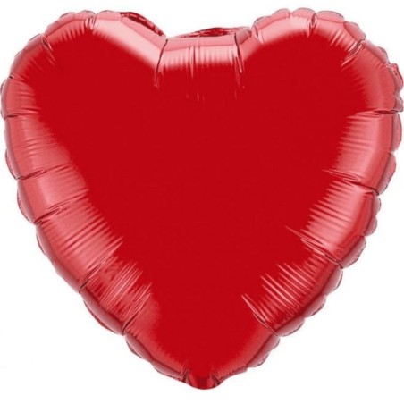 Foliowy Balony czerwony w kształcie serca. 9" - 23 cm / 1 szt.