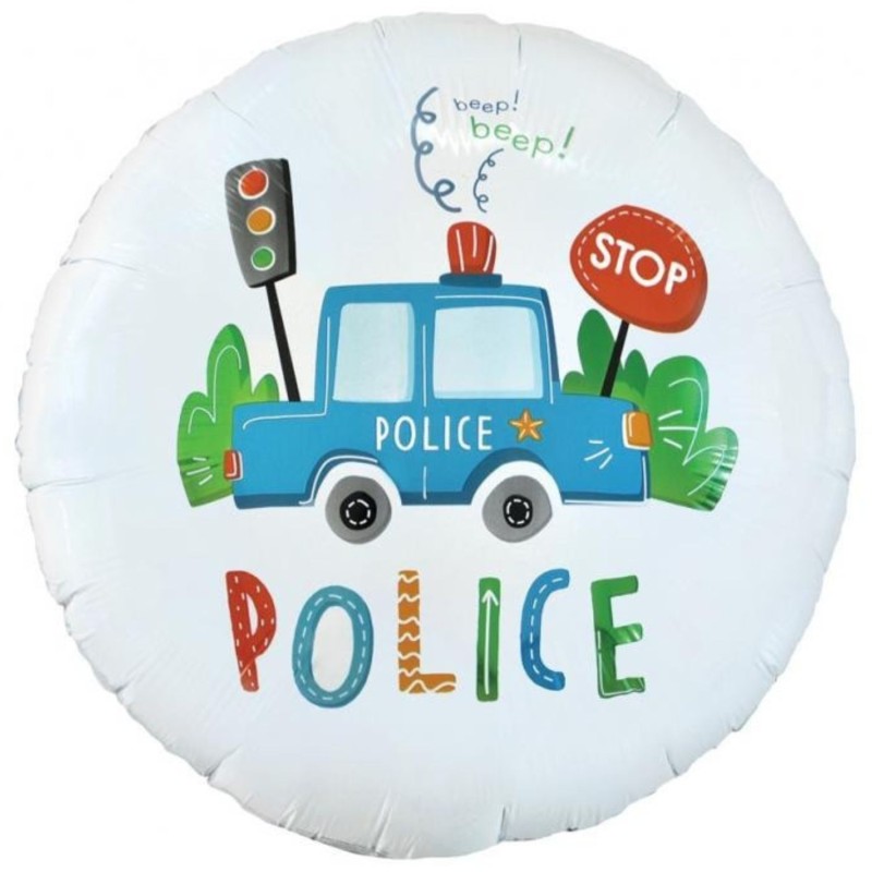 Foliowy Balony kolorowy z napis. "Police". 18" - 46 cm / 1 szt.