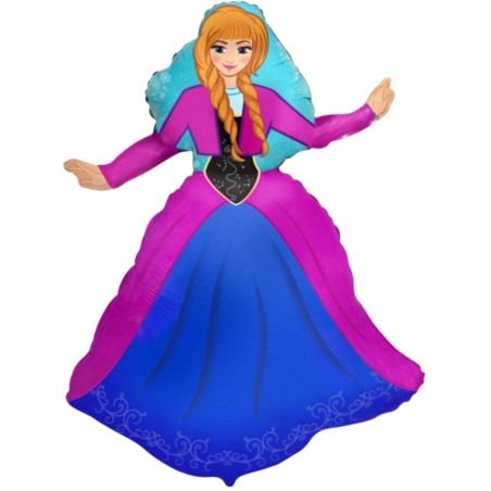 Foliowe Balony kolorowe w kształcie Księżniczki "Anna". 24" - 61 cm / 1 szt.