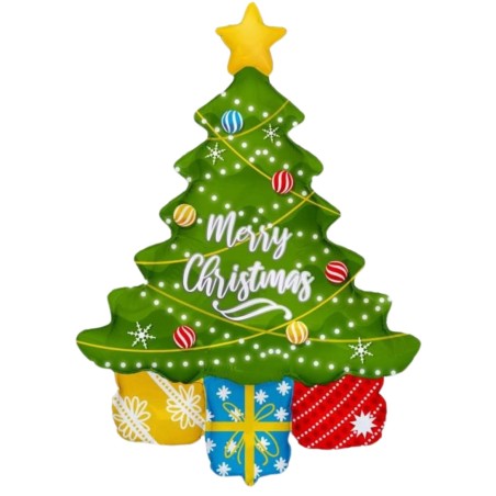 Foliowe Balony kolorowe z napis. "Merry Christmas" (Choinka).  24" - 61 cm / 1 szt.