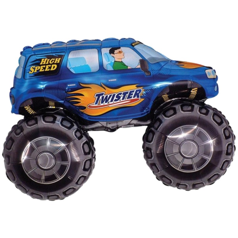 Foliowe Balony niebieskie w kształcie Samochód TWISTER. 24" - 61 cm / 1 szt.(pakowany)