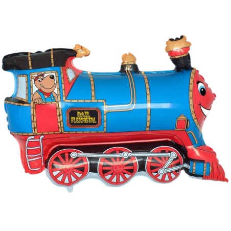 Foliowe Balony niebieskie w kształcie Pociągu. 24" - 61 cm / 1 szt.