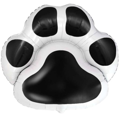 Foliowe Balony czarne w kształcie Łapki kota. 24" - 61 cm / 1 szt.