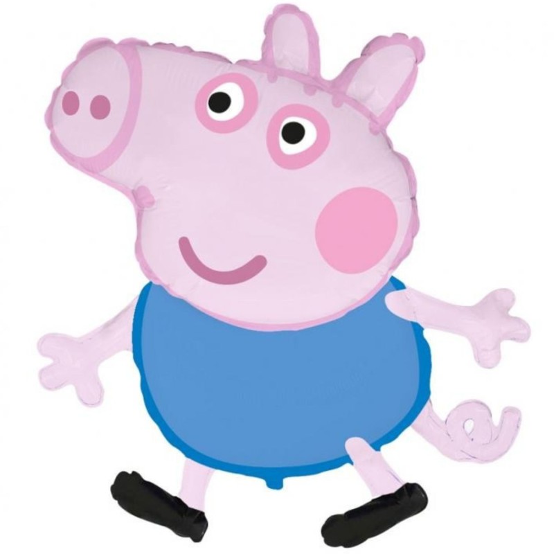 Foliowe Balony niebieskie w kształcie Świnka George. 24" - 61 cm / 1 szt.