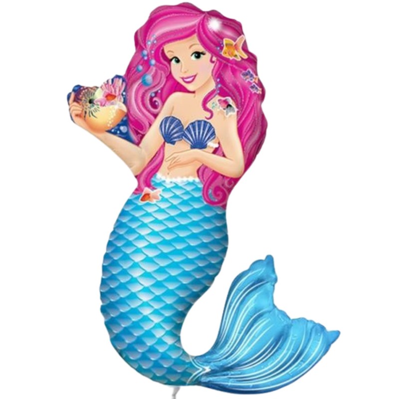 Foliowe Balony kolorowe w kształcie Syrenki . 24" - 61 cm / 1 szt.