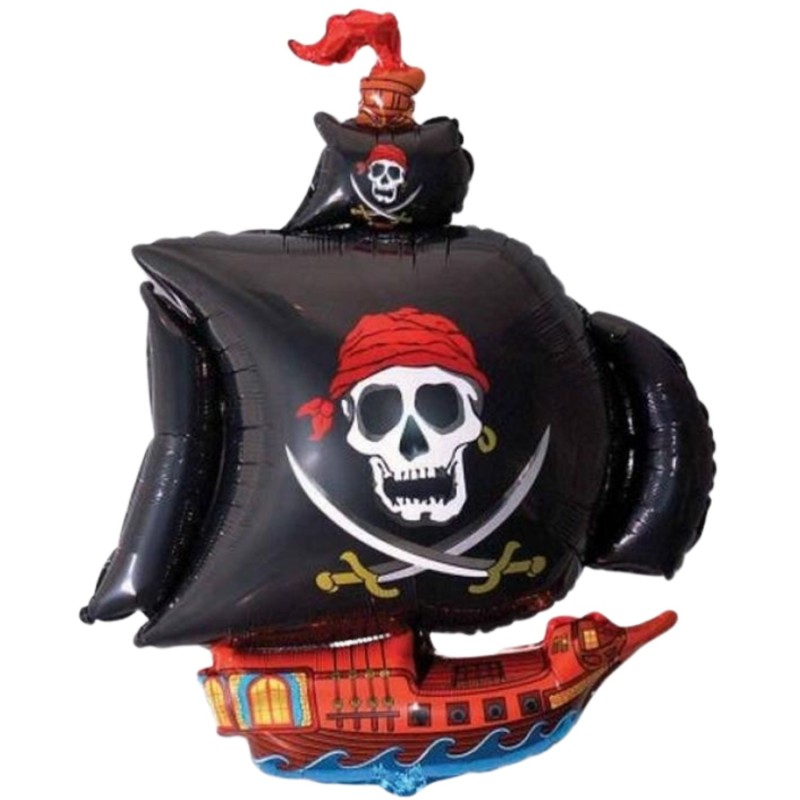 Foliowe Balony kolorowe w kształcie Statek piracki. 24" - 61 cm / 1 szt.