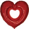 Foliowe Balony czerwone w kształcie Serce otwarte. 24" - 61 cm / 1 szt.