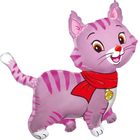Foliowe Balony różowe w kształcie Kotka. 24" - 61 cm / 1 szt.(pakowany)