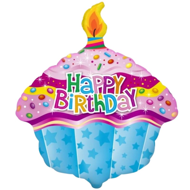 Foliowe Balony kolorowe w kształcie Muffinki. 24" - 61 cm / 1 szt.