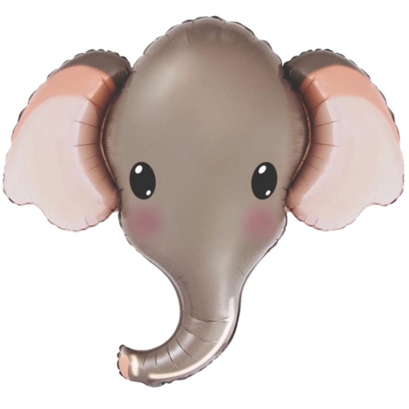 Foliowe Balony szare w kształcie Słonia. 24" - 61 cm / 1 szt.(pakowany)