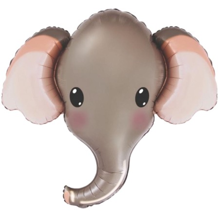 Foliowe Balony szare w kształcie Słonia. 24" - 61 cm / 1 szt.(pakowany)