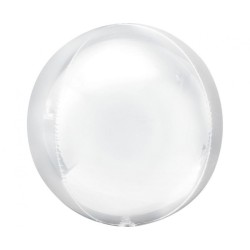 Foliowe Balony białe w kształcie kuli. 21" - 53 cm / 1 szt.