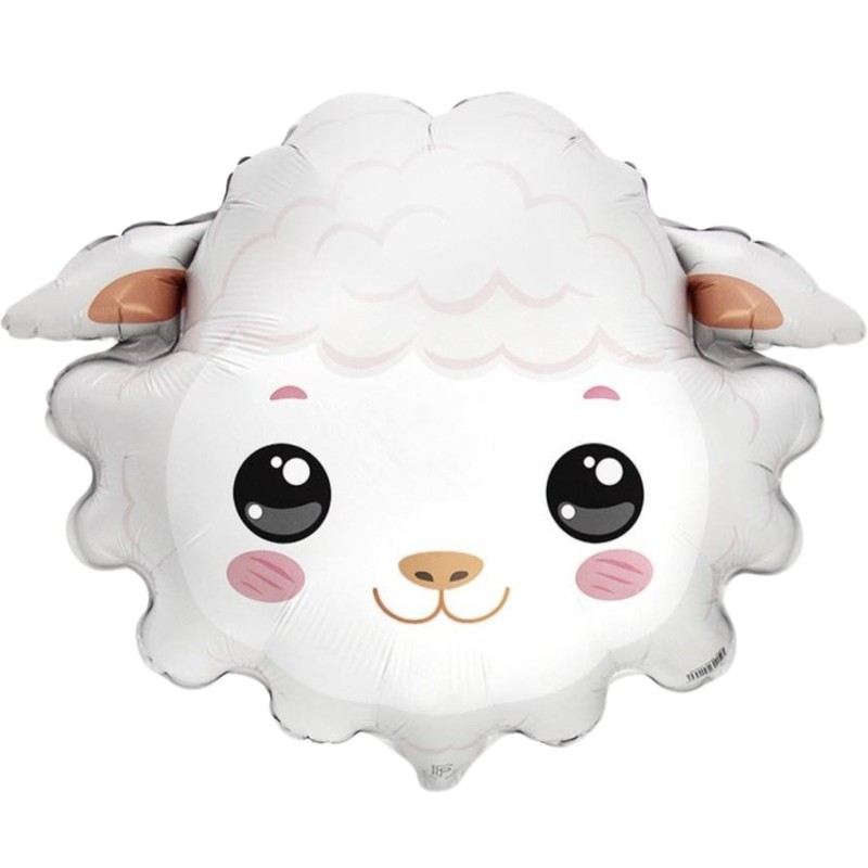 Foliowe Balony białe w kształcie Owieczki. 24" - 61 cm / 1 szt.(pakowany)