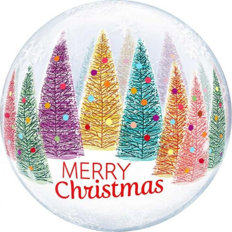 Foliowe Balony kolorowe z napis. Merry Christmas. 22" - 56 cm / 1 szt.