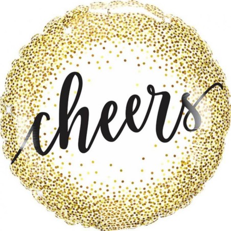 Foliowe Balony złoty z napis. "Cheers". 18" - 46 cm / 1 szt.