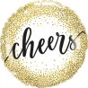 Foliowe Balony złoty z napis. "Cheers". 18" - 46 cm / 1 szt.