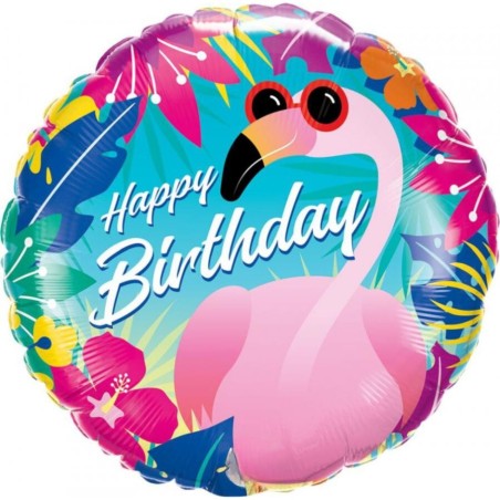 Foliowe Balony kolorowe z napis. "Happy Birthday". 18" - 46 cm / 1 szt.