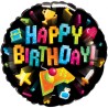 Foliowe Balony kolorowe z napis. "Happy Birthday" (Gaming). 18" - 46 cm / 1 szt.
