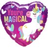 Foliowe Balony kolorowe z napis. "You're Magical" (Unicorn). 18" - 46 cm / 1 szt.