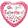 Foliowe Balony kolorowe z napis. "On Your Engagement" (serce). 18" - 46 cm / 1 szt.