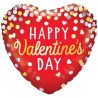 Foliowe Balony czerwone z napis. "Happy Valentine's Day". 18" - 46 cm / 1 szt.