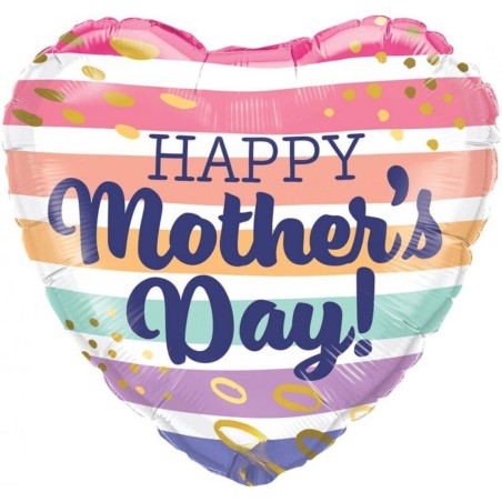 Foliowe Balony kolorowe z napis. "Happy Mother's Day". 18" - 46 cm / 1 szt.