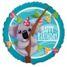 Foliowe Balony kolorowe z napis. "Happy Birthday" (Koala). 18" - 46 cm / 1 szt.