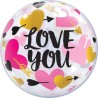 Foliowe Balony kolorowe z napis. "Love You". 22" - 56 cm / 1 szt.