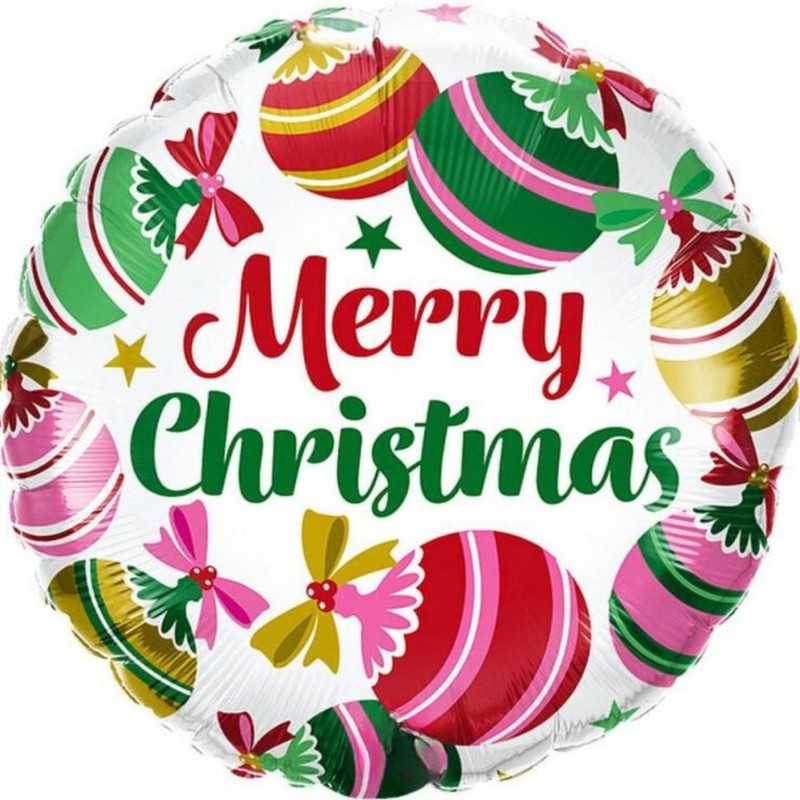 Foliowe Balony kolorowe z napis. "Merry Christmas". 18" - 46 cm / 1 szt.