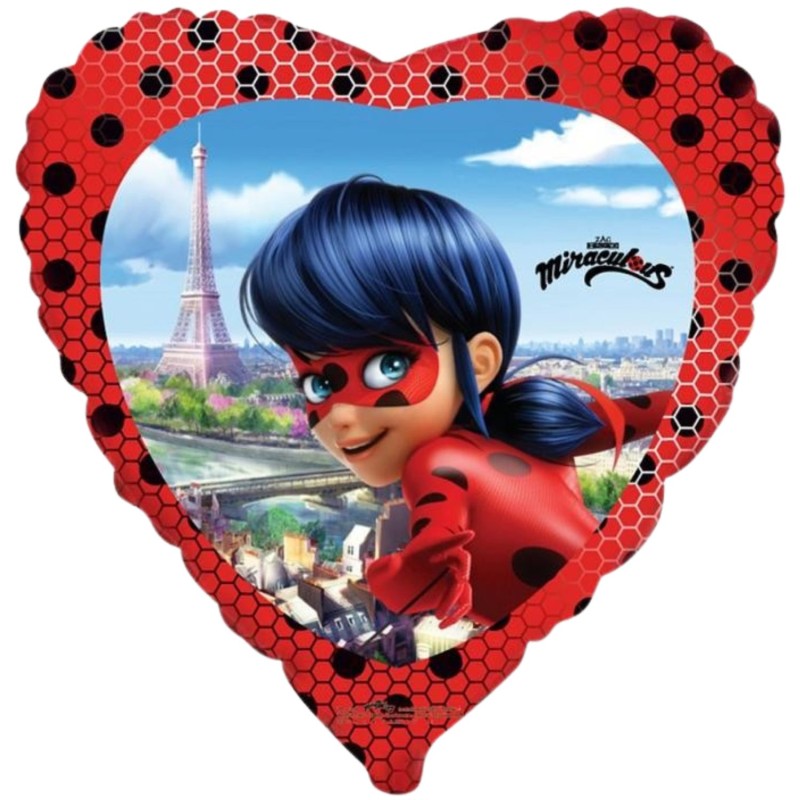 Foliowe Balony kolorowe z nadr. Miraculum. 18" - 46 cm / 1 szt.(pakowany)