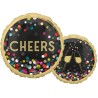 Foliowe Balony kolorowe z napis. "Cheers" (Kieliszki do szampana). 18" - 46 cm / 1 szt.
