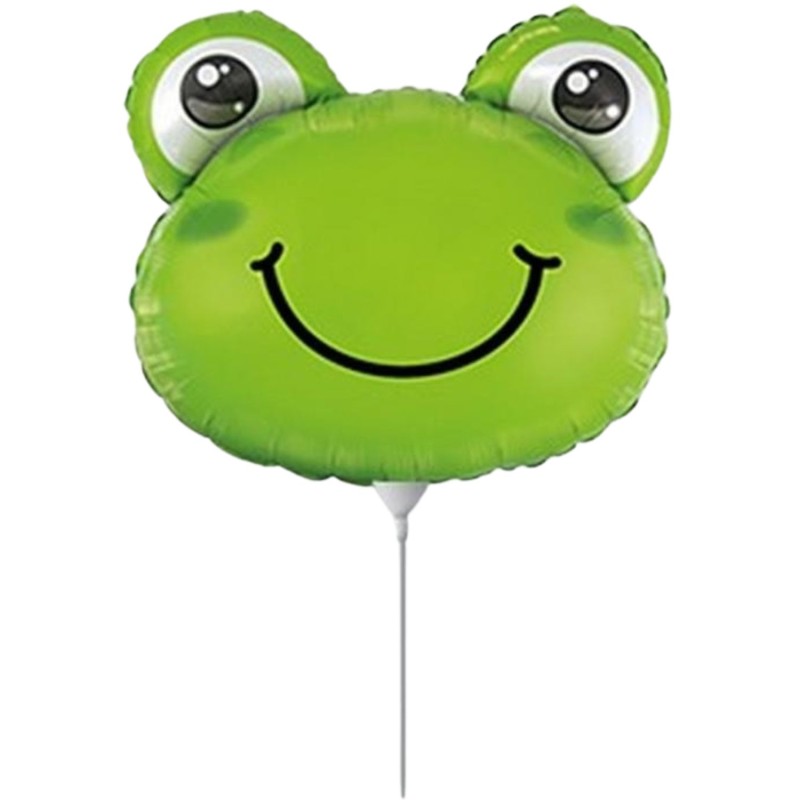 Foliowe Balony zielone w kszta. Żaba (głowa) . 14" - 35 cm / 1 szt.