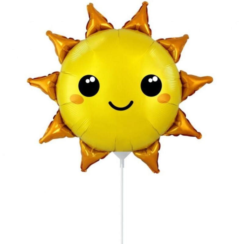 Foliowe Balony żółte w kszta. Słoneczko. 14" - 35 cm / 1 szt.  Słoneczko