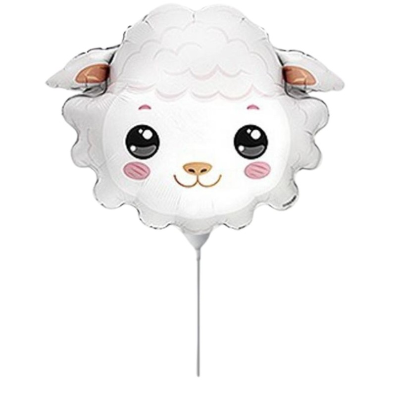 Foliowe Balony białe w kszta. Owieczka (głowa) . 14" - 35 cm / 1 szt.