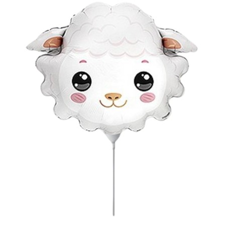 Foliowe Balony białe w kszta. Owieczka (głowa) . 14" - 35 cm / 1 szt.