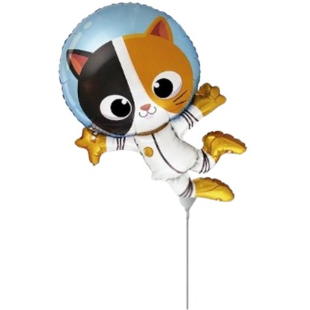 Foliowe Balony kolorowe w kszta. Kot Astronauta. 14" - 35 cm / 1 szt.