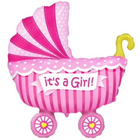 Foliowe Balony różowe z napis. "It's a Girl!". 14" - 35 cm / 1 szt.