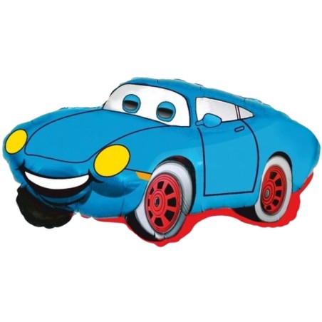 Foliowe Balony niebieskie w kszta. Uśmiechnięty samochód. 14" - 35 cm / 1 szt.
