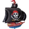 Foliowe Balony czarny w kszta. Statek Piracki. 14" - 35 cm / 1 szt.
