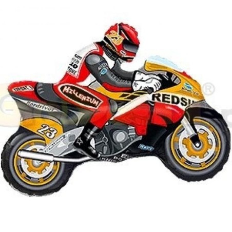 Foliowe Balony pomarańczowo-czerwone w kszta. Motor. 14" - 35 cm / 1 szt.